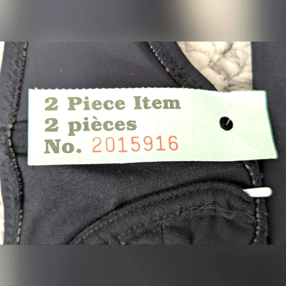 NWT Womens (Size Medium) Black Tube Top Bikini With Shell Buttons & Gold Accents - Picture 15 of 16